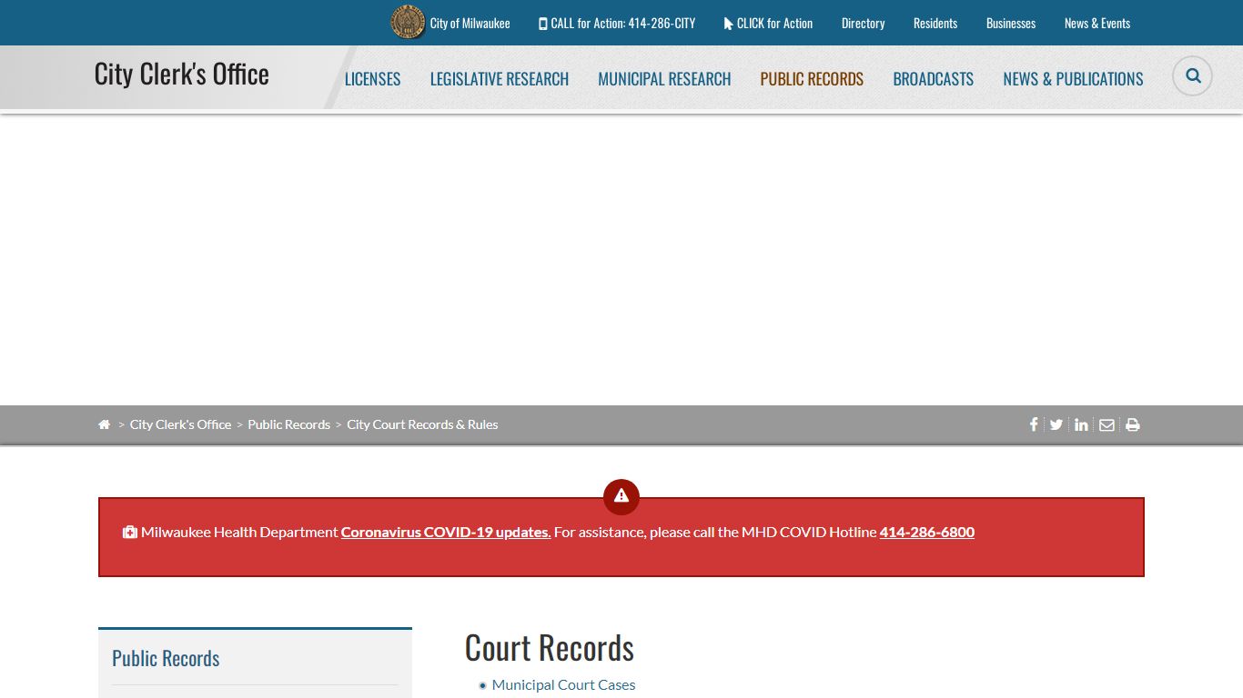 City Court Records & Rules - Milwaukee